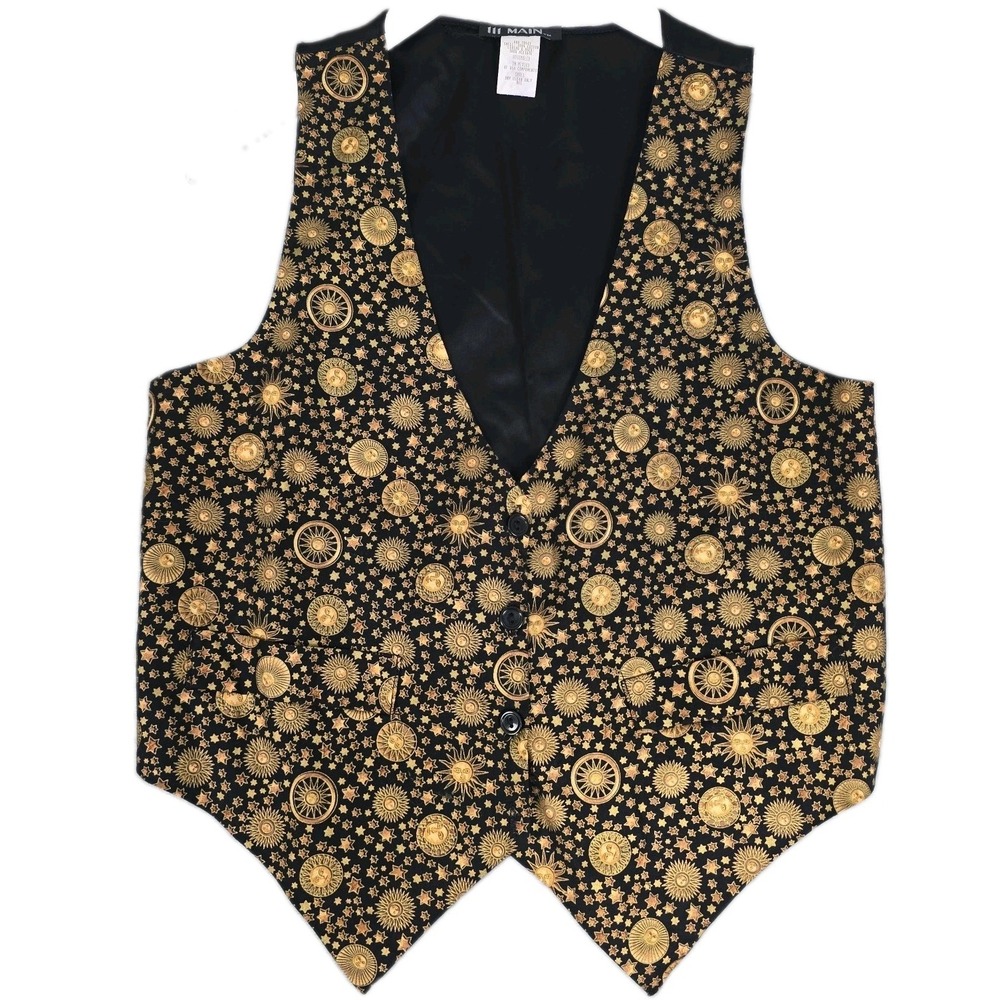Vintage 111 Main Whimsigoth Vest Top Small Celestial Moon Artsy Wearable Art USA